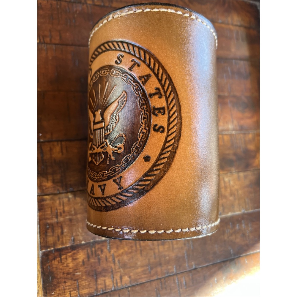 United States Navy Leather Mug‎ by Elandah Leather - Picture 9 of 10